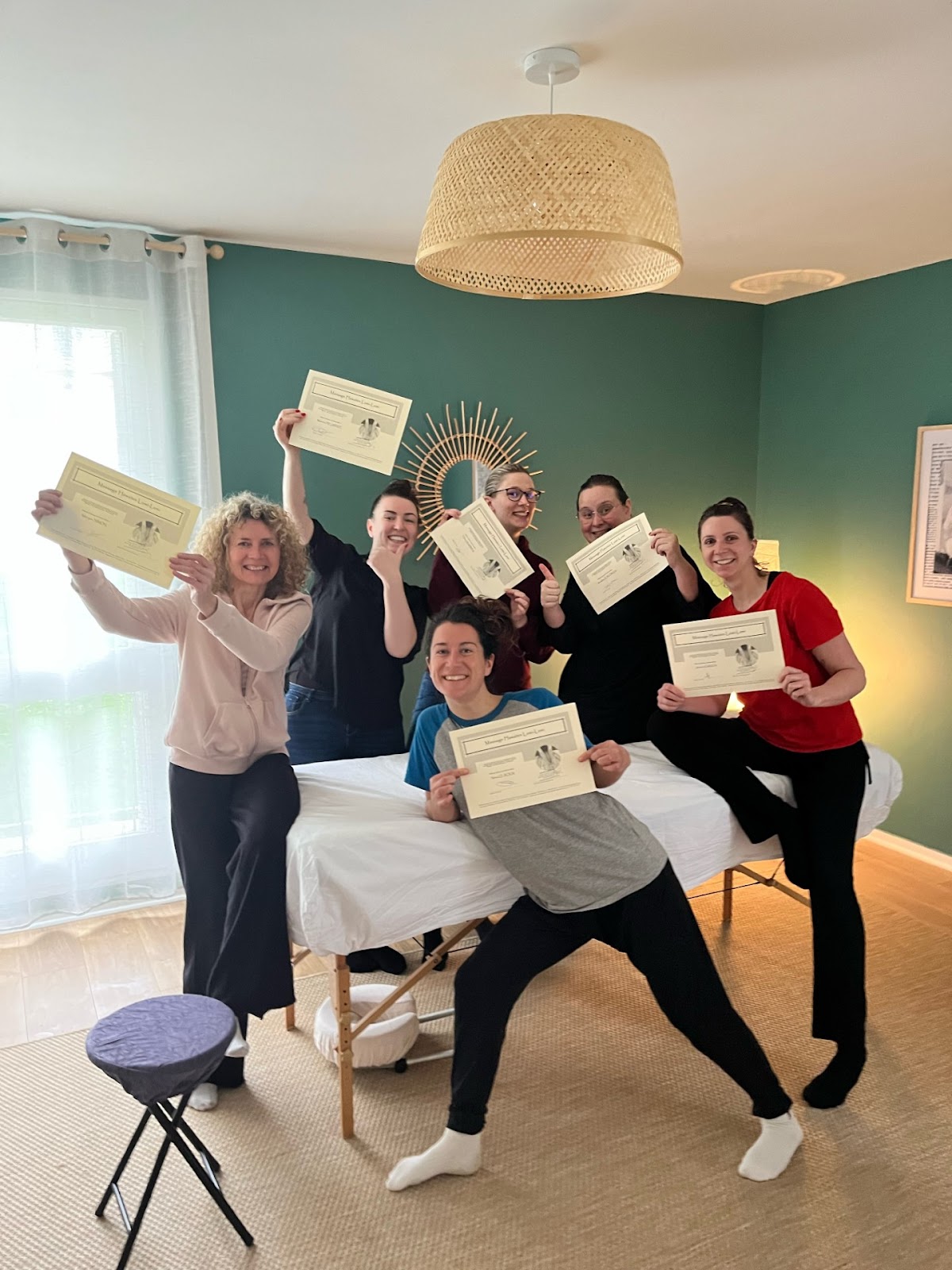 Elèves diplomées d'une formation massage à Rennes chez Ananda Bien etre